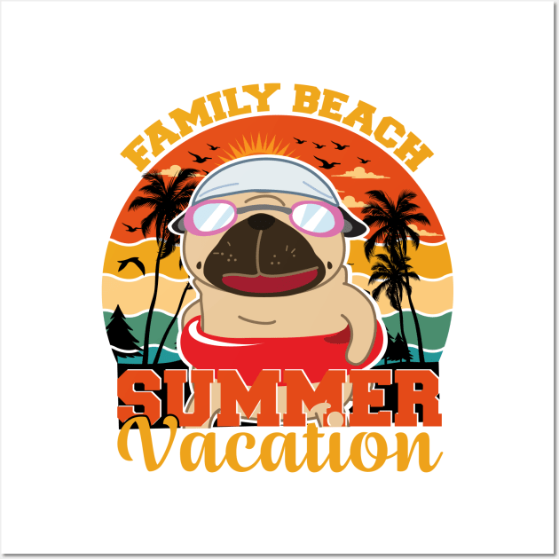 Summer beach PUG Wall Art by loveninga